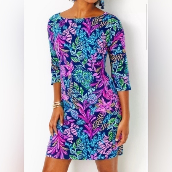 Lilly Pulitzer Dresses & Skirts - Lilly Pulitzer Braedyn Upf 50+ Dress Aegean Navy Calypso Coast Item# 9G